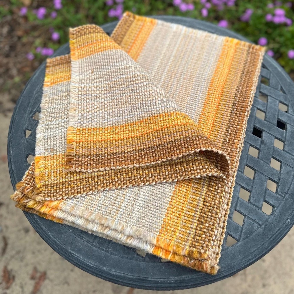Vintage Handwoven Wool Placemats (4 Count)
